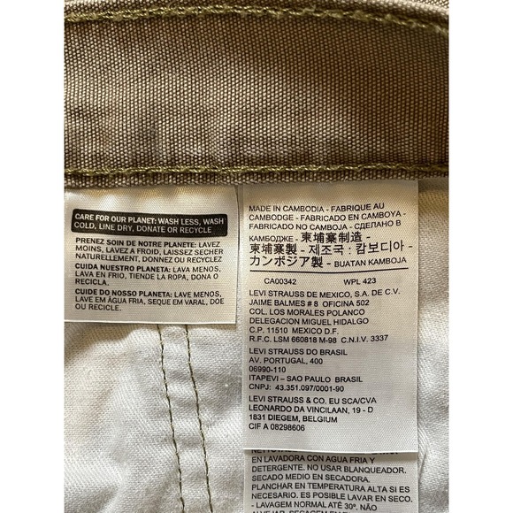 Levis 514 Jeans Mens 34x34 Khaki Tan Straight Fit Straight Leg Five Pocket Denim - Picture 6 of 9